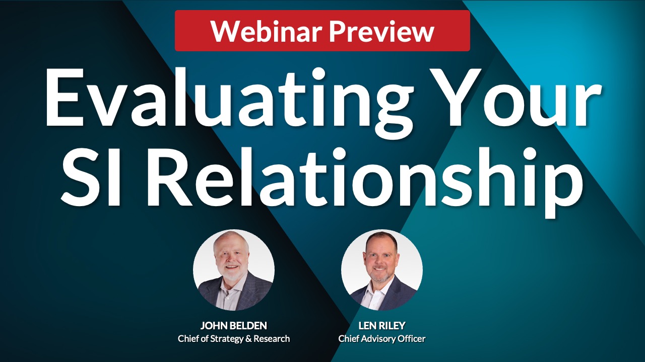 Webinar Preview - Evaluating Your SI Relationship