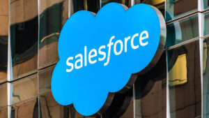 salesforce logo on side of building