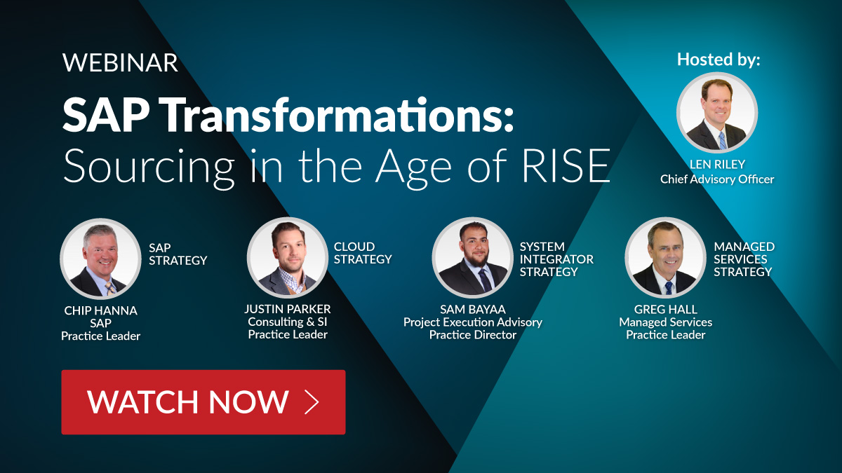 Webinar - SAP Transformations: Sourcing in the Age of RISE - Watch Now